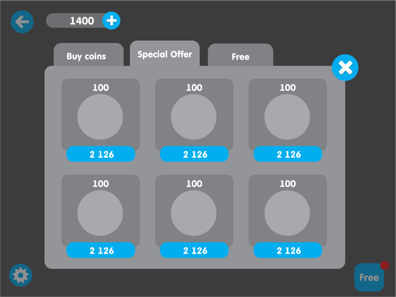 Special offer shop wireframe